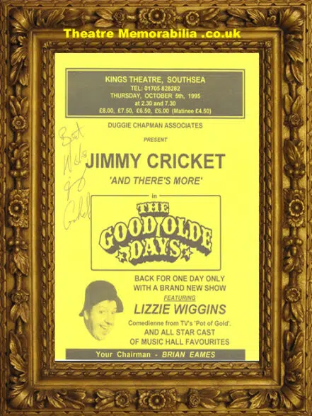 Jimmy Cricket Autograph – Good Olde Days – Signed Theatre Flyer