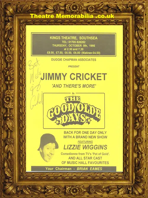 Jimmy Cricket Autograph - Good Olde Days - Signed Theatre Flyer