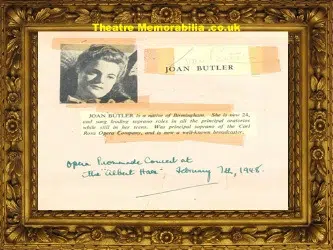Joan Butler + Stanley Halsey Autograph Opera Singer 1948