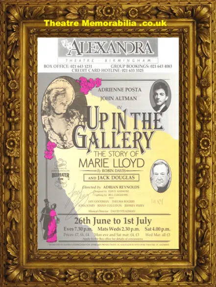 Jona Jones Autograph Up In The Gallery Signed Theatre Flyer 1989