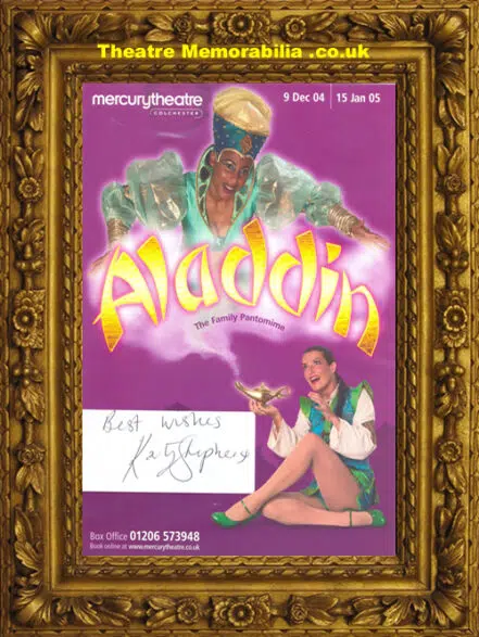 Katy Stephens Autograph Aladdin- Colchester – Signed Flyer 2004