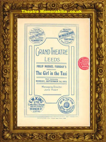 Leeds Grand Theatre – The Girl In The Taxi – 1913
