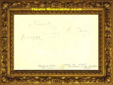 Leon M Lion – Singed Autograph 1941 Golders Green