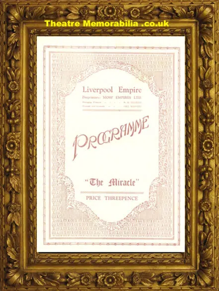 Liverpool Empire Theatre – The Miracle – 1932