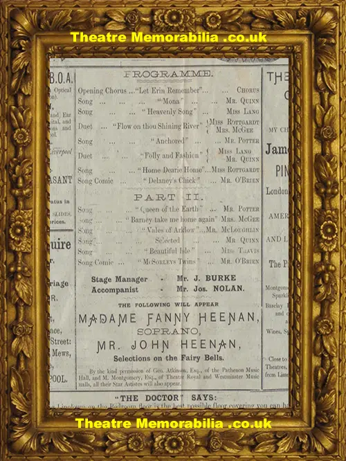 Liverpool Oddfellows Hall - Concert & Ball - 1897