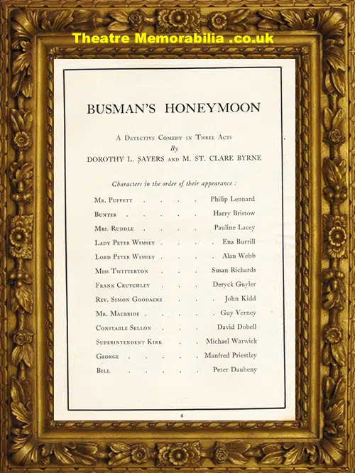 Liverpool Playhouse Theatre - Busman's Honeymoon - 1940