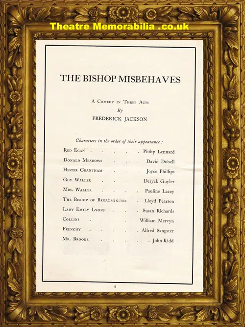 Liverpool Playhouse Theatre - The Bishop Misbehaves - 1939