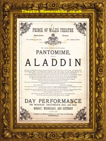 Liverpool Prince Of Wales Theatre – Aladin – 1881