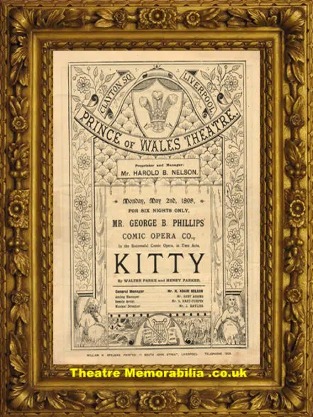 Liverpool Prince Of Wales Theatre – Kitty – 1898