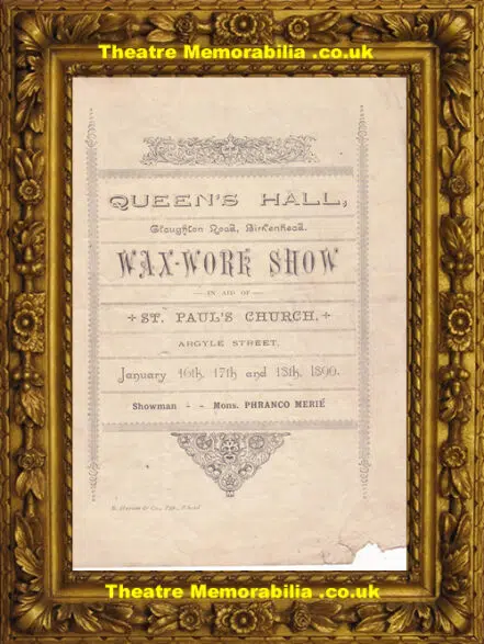 Liverpool Queens Hall Theatre – Wax Work Show – 1890