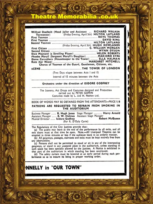 Liverpool Royal Court Theatre - D'oyly Carte Opera - 1946