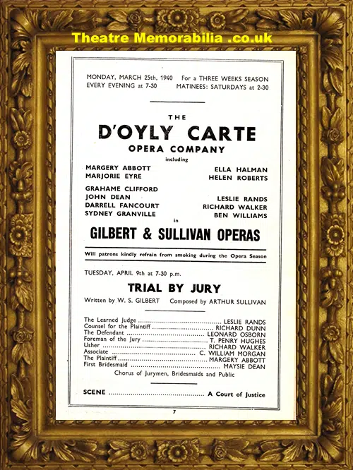 Liverpool Royal Court Theatre - Trial By Jury - 1940