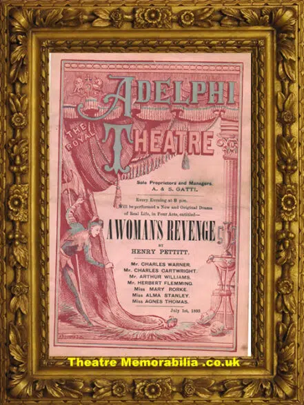 London Adelphi Theatre – A Woman’s Revenge – 1893