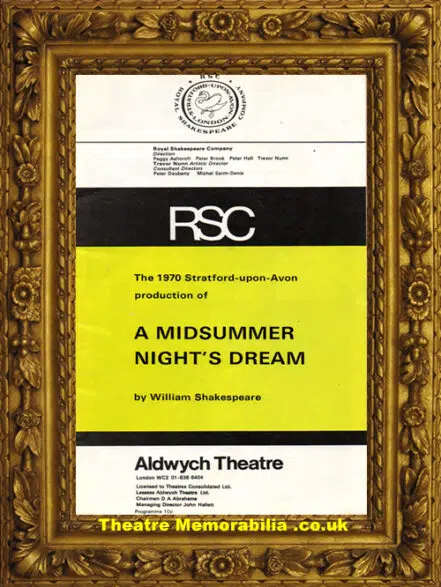 London Aldwych Theatre – Midsummer Night’s Dream 1970 Judi Dench