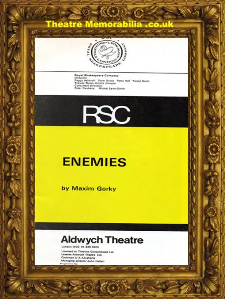 London Aldwych Theatre – RSC – Enemies – 1971 Helen Mirren