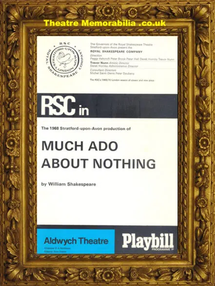 London Aldwych Theatre – RSC – Much Ado About Nothing – 1968