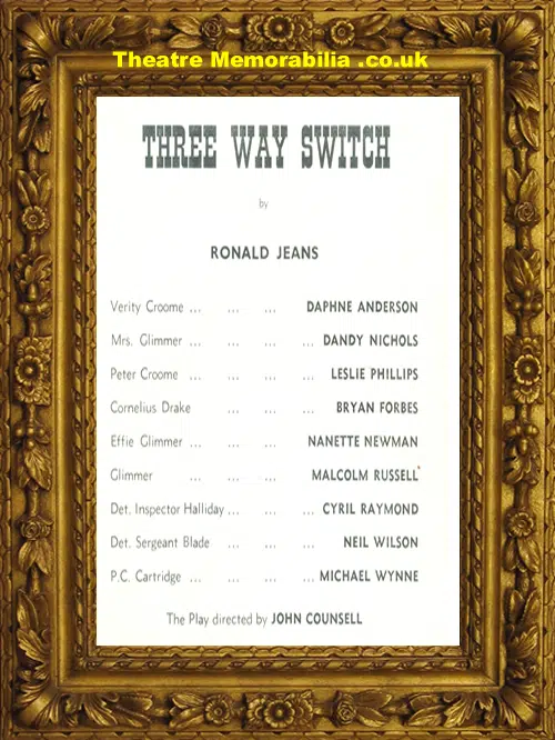 London Aldwych Theatre - Three Way Switch - 1950 Nanette Newman