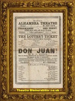 London Alhambra Theatre – Don Juan – 1874