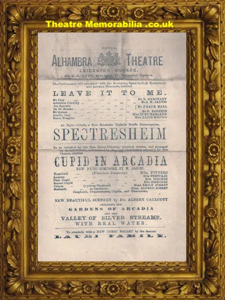London Alhambra Theatre – Spectresheim – C 1885
