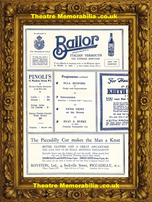 London Alhambra Theatre - Variety Show - 1926