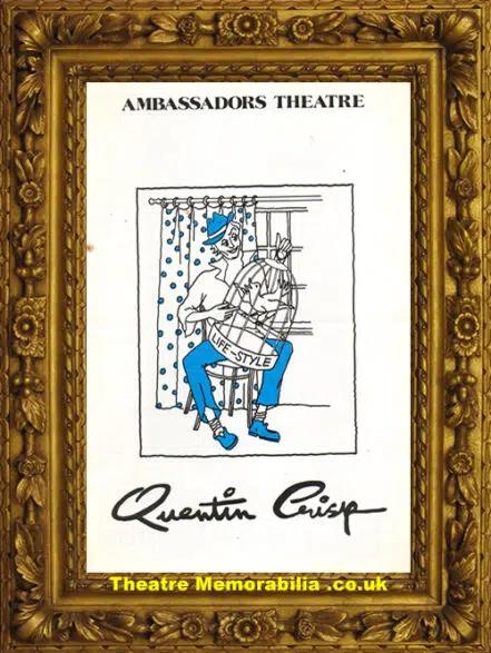 London Ambassador Theatre – Evening With Quentin Crisp – 1978