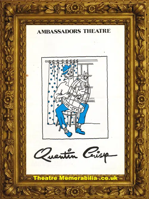 London Ambassador Theatre - Evening With Quentin Crisp - 1978