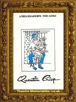London Ambassador Theatre – Evening With Quentin Crisp – 1978