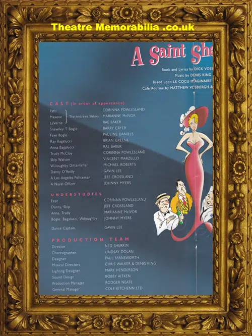 London Apollo Theatre - A Saint She Ain't - 2000 + Ticket