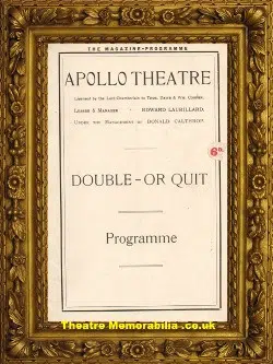 London Apollo Theatre – Double Or Quit – 1922