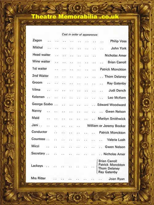 London Apollo Theatre - The Wolf - 1973 - Judi Dench + Woodward