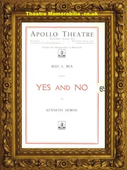 London Apollo Theatre – Yes And No – 1938