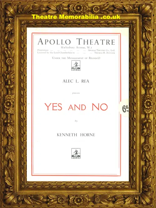 London Apollo Theatre - Yes And No - 1938