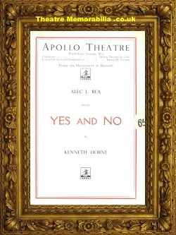 London Apollo Theatre – Yes And No – 1938