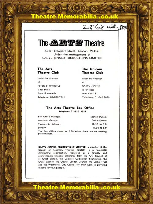 London Arts Theatre - The Rasputin Show - 1968