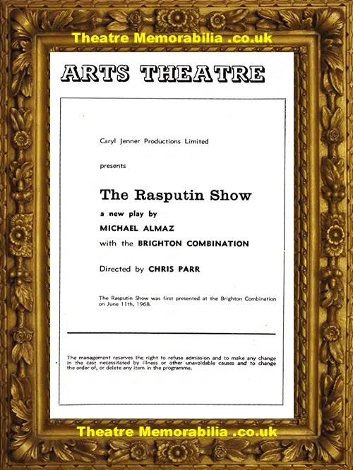 London Arts Theatre - The Rasputin Show - 1968