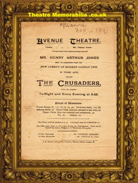 London Avenue Theatre – The Crusaders – 1891