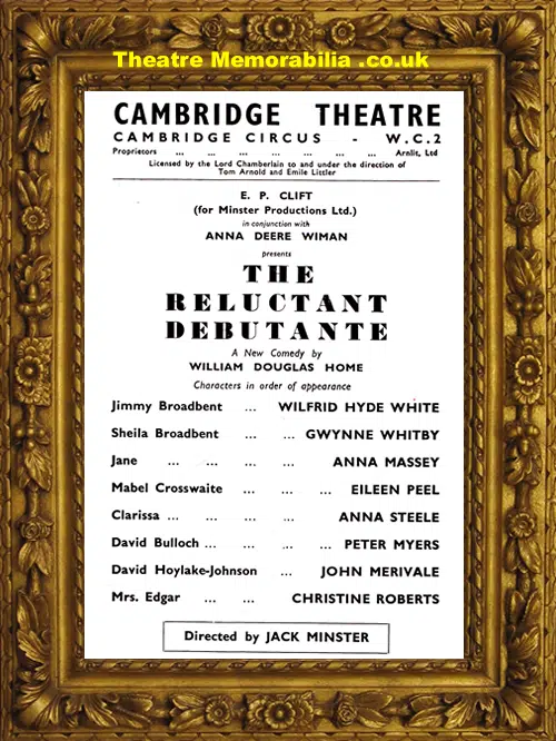 London Cambridge Theatre - The Reluctant Debutante - 1955