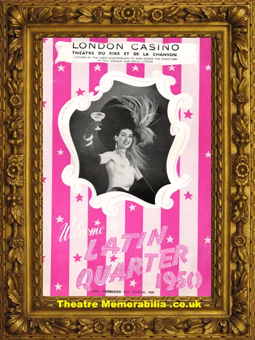 London Casino Theatre Du Rire - Latin Quarter - 1950 - Beverley
