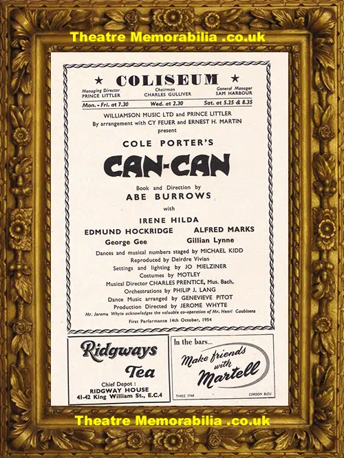 London Coliseum - Can Can - Cole Porter - 1954