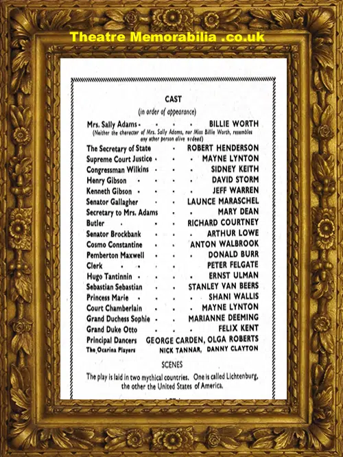 London Coliseum Theatre - Call Me Madam - 1940s - Arthur Lowe