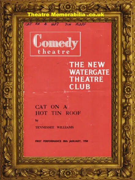 London Comedy Theatre – Cat On A Hot Tin Roof – 1958