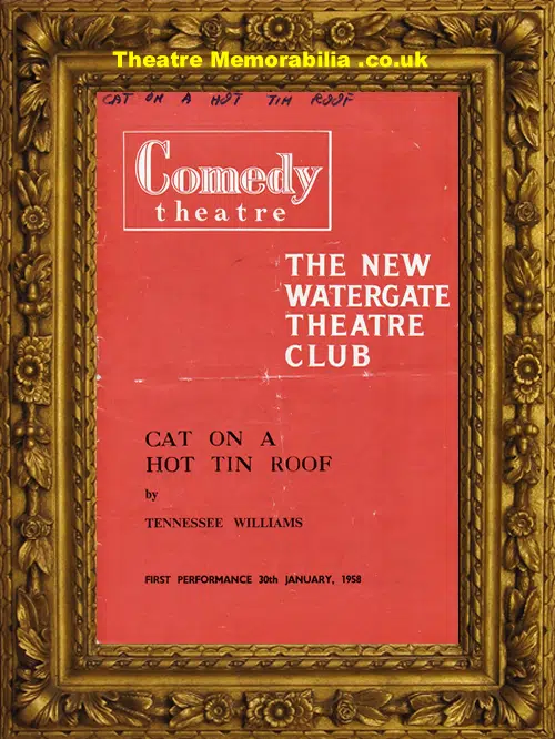 London Comedy Theatre - Cat On A Hot Tin Roof - 1958