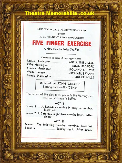 London Comedy Theatre - Five Finger Exercise - 1958