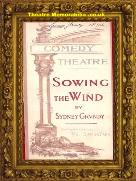 London Comedy Theatre – Sowing The Wind – 1894
