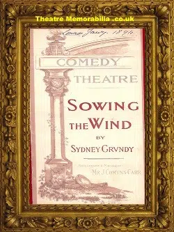 London Comedy Theatre – Sowing The Wind – 1894