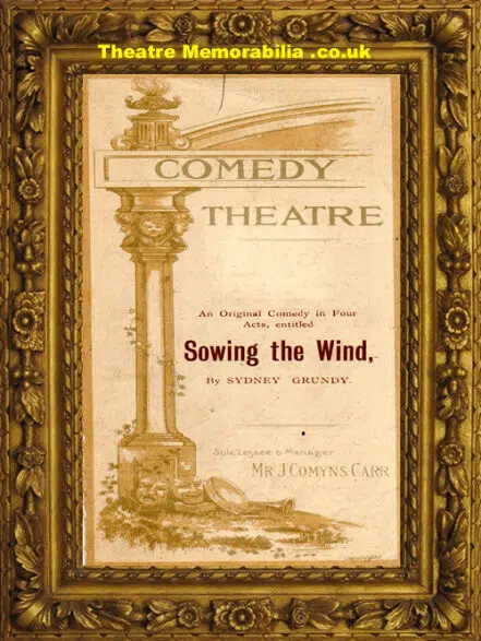 London Comedy Theatre – Sowing The Wind – 1895