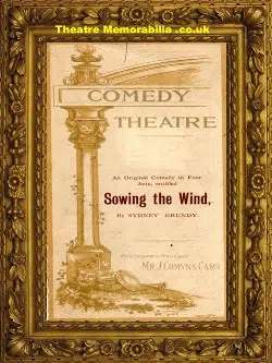 London Comedy Theatre – Sowing The Wind – 1895