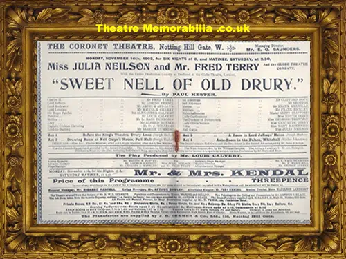London Coronet Theatre - Sweet Nell Drury Lane - 1902