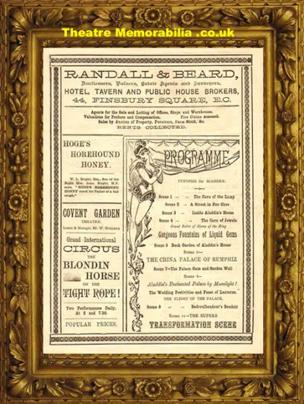 London Covent Garden Theatre – Funny Harlequinade – 1884