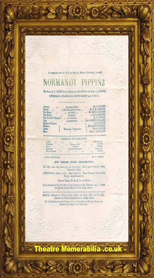 London Criterion Theatre - American Lady - 1874
